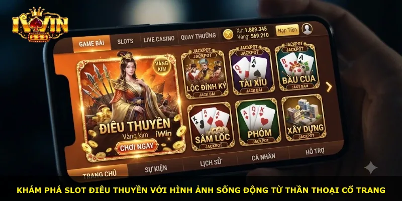 Khám phá slot Điêu Thuyền với hình ảnh sống động từ thần thoại cổ trang